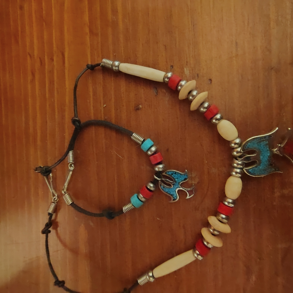Native Beaded Necklace and Bracelet Set